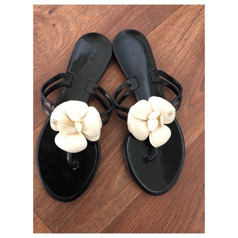 storeny chanel camellia flip flops|Chanel kid sandals.